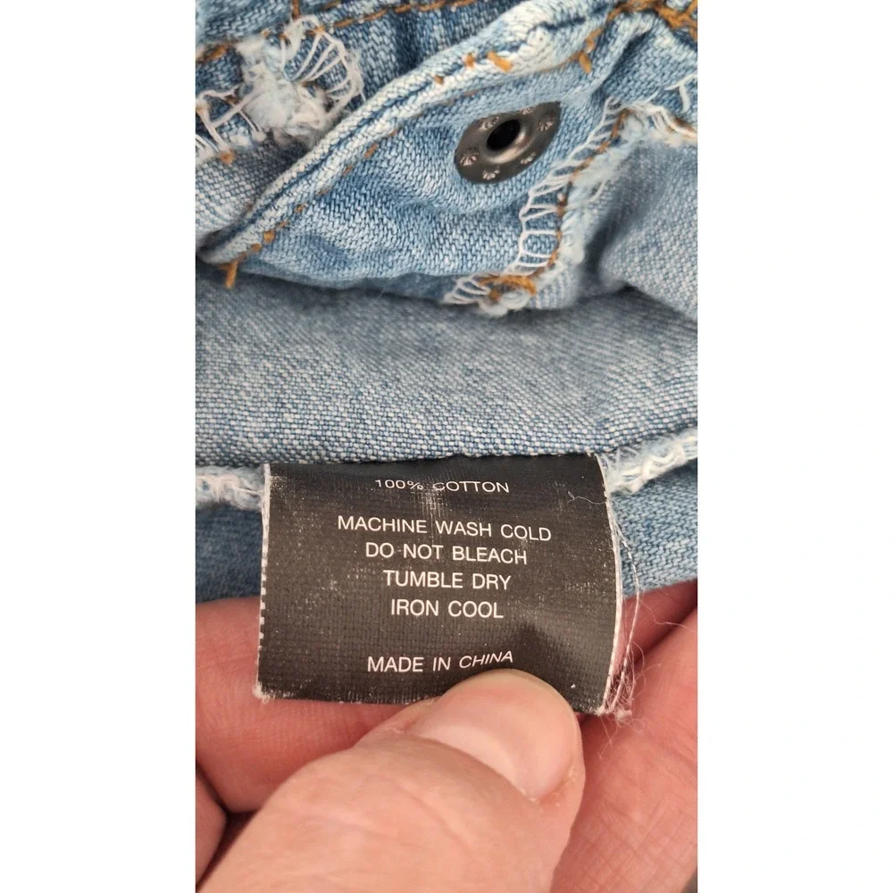 Harley-Davidson Dog Denim Vest Medium Willie G Skull Blue Biker Pet Jacket